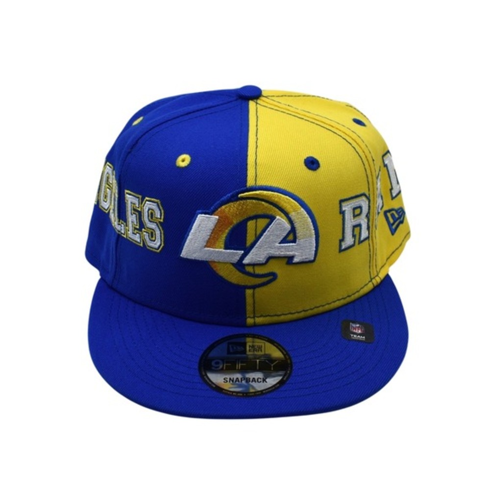 New Era 9FIFTY Los Angeles Rams Team Split Snapback Hat‎ Cap Royal Blue Gold NWT